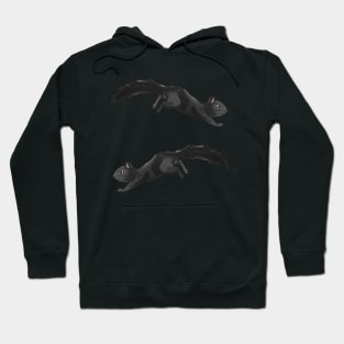 Cute Black Squirrel Watercolor Gouache Paint Pattern Hoodie